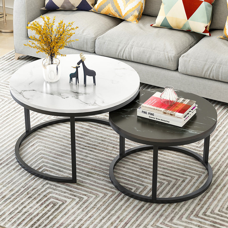 Coffee Table Living Room Creative Round Suit Wrought Iron Tea Table