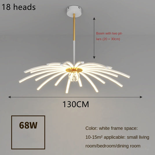 Lustre à LED dans la salle à manger de la chambre