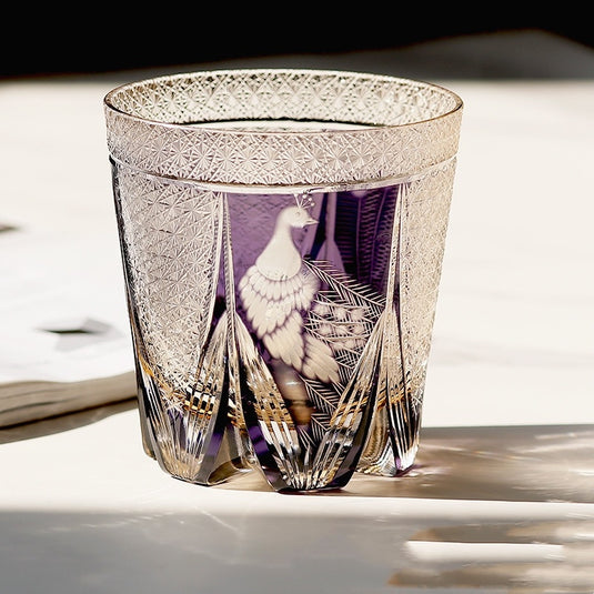 Håndskåret krystalglas whiskyglas
