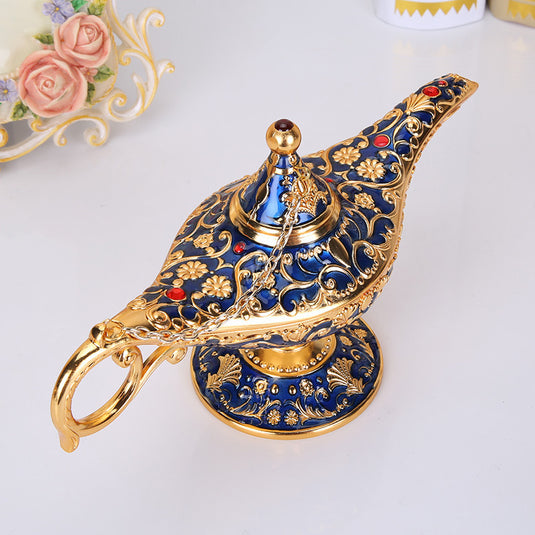 Lampe à huile décorative victorienne en or, Arabesque en alliage de Zinc, artisanat classique de Style européen