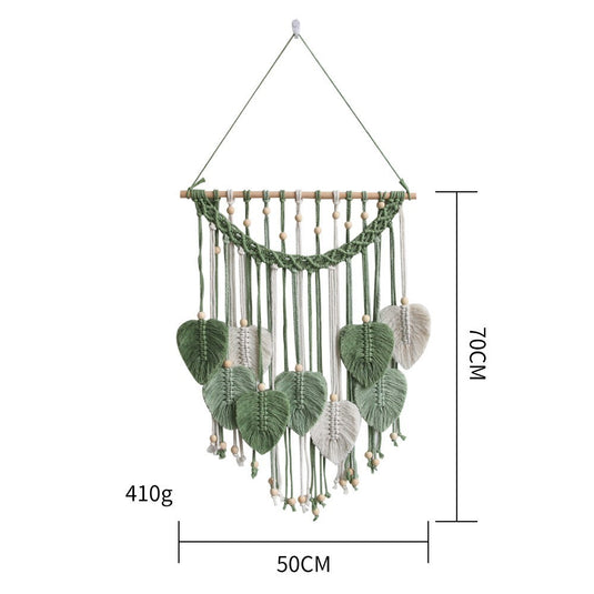 Nordic Style Home Decorative Wall Hangings Hand-woven Leaf Tapestry