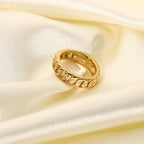 Bague chaîne en acier inoxydable 316L plaqué or