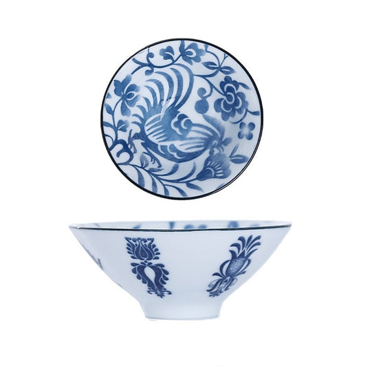 Ceramic Kung Fu Tea Cup Japanese Blue And White Porcelain