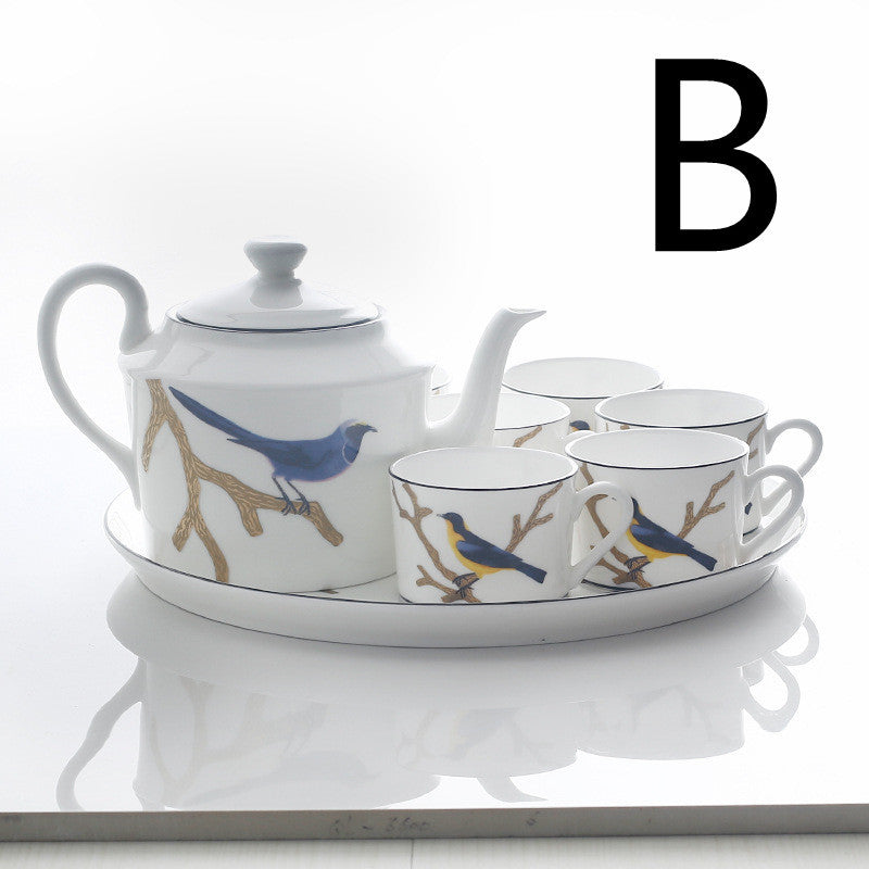 Bone China eftermiddagste kaffe sæt lav bakke drikke