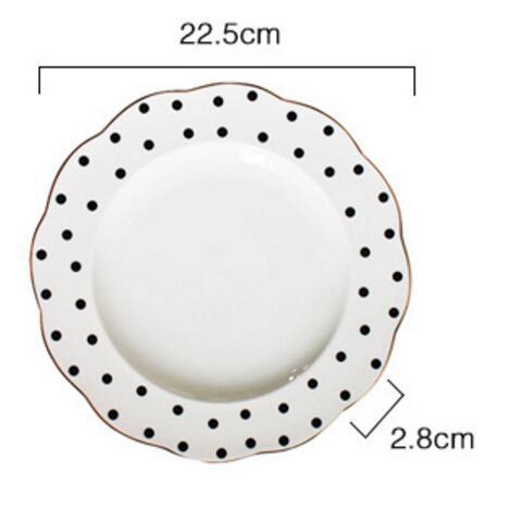 Erica Bayeux Black And White Polka Dot Retro Bone China Phnom Penh European Coffee Cup Afternoon Tea Tea Set