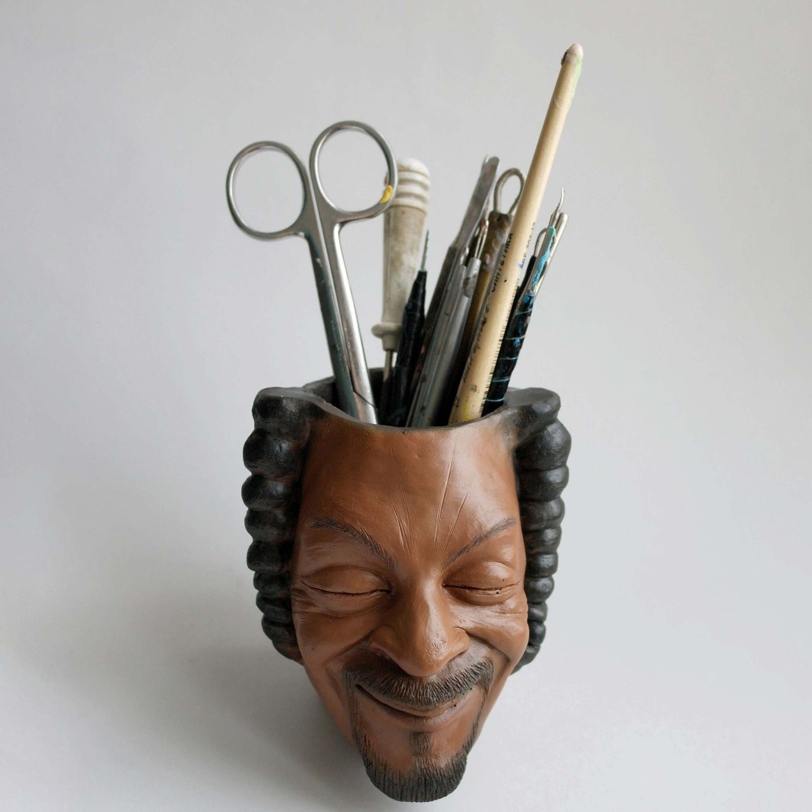Hip Hop Portrait Personality Succulent Potted Office Home Desktop Pen Holder Storage Small Ornaments