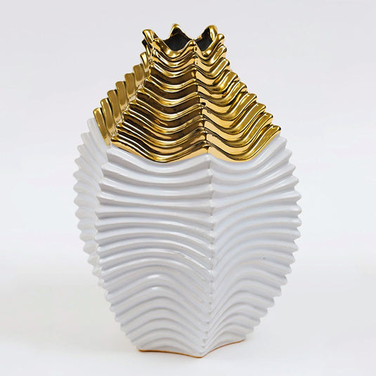 Light Luxury Electroplated Gold Ceramic Vase