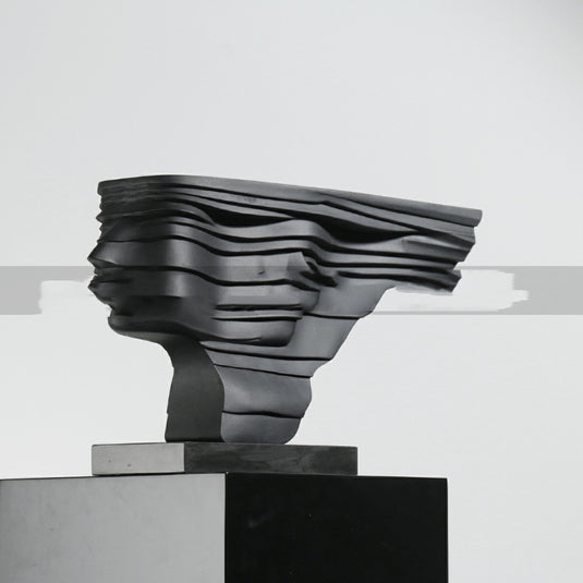 Figure abstraite moderne, Sculpture noire Double face, décoration, ornement doux