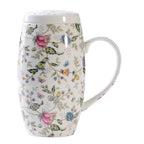Household Bone China Large Capacity Mug With Lid Spoon Cup