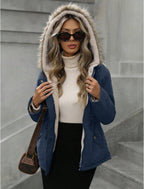 Aveloria Hooded Cinched Waist Casual ParkaPadded Insulated Polyfill Synthetic Insulation Winter Coat - Grand Goldman