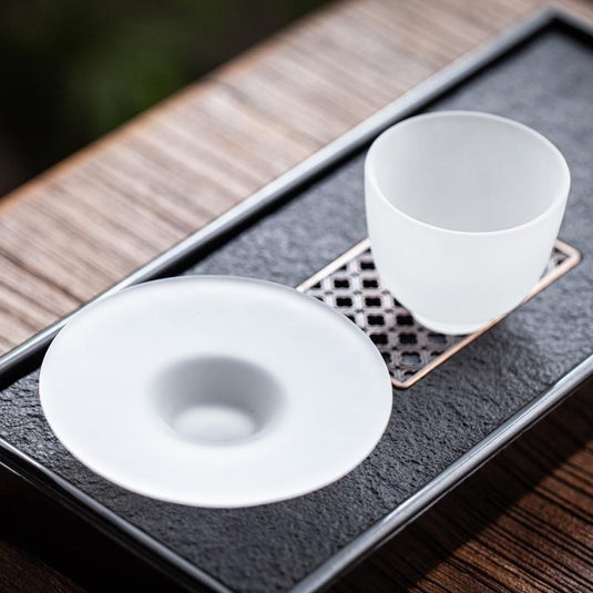 Japanese-style Atomized Glass Tea Cup Plate Combination