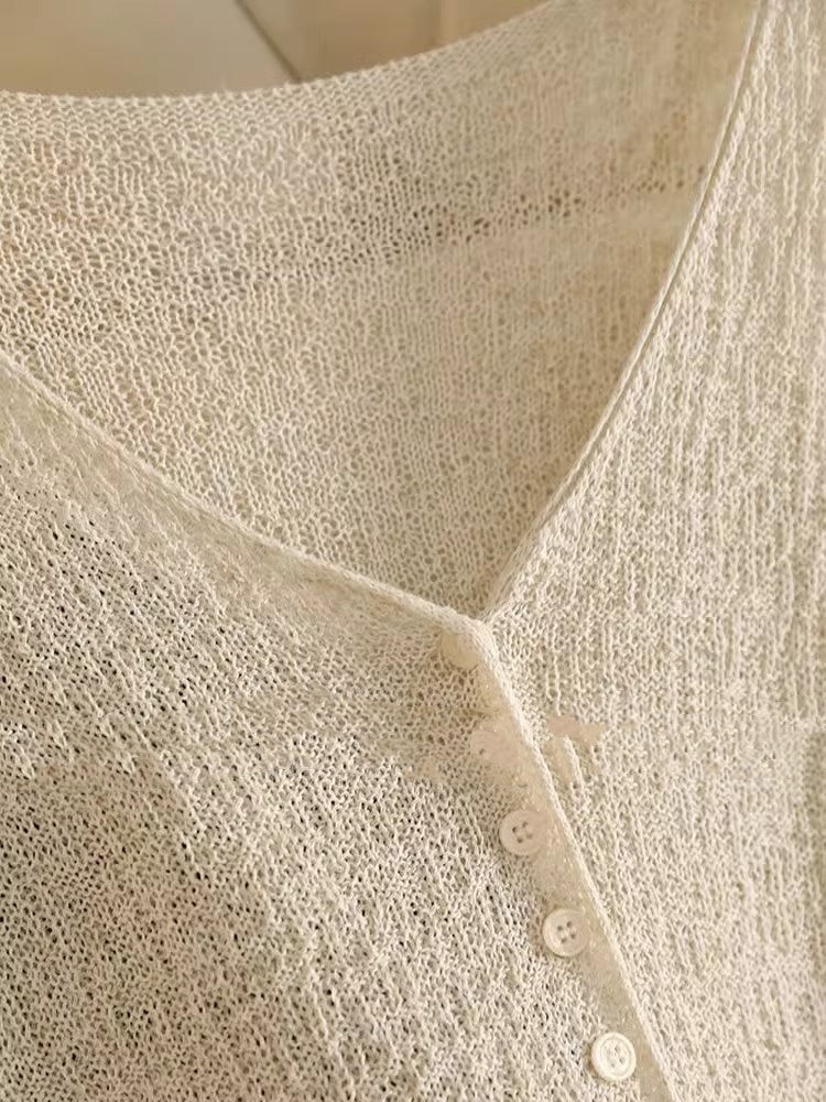 Hul letvægts solbeskyttelses sjal sommer cardigan kort frakke sweater