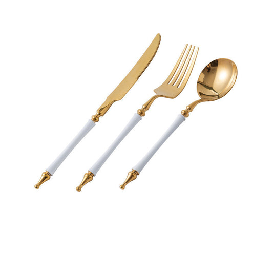Steak Golden Knife Fork And Spoon Three-piece Set