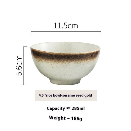 Household Tableware Ceramic Rice Bowl