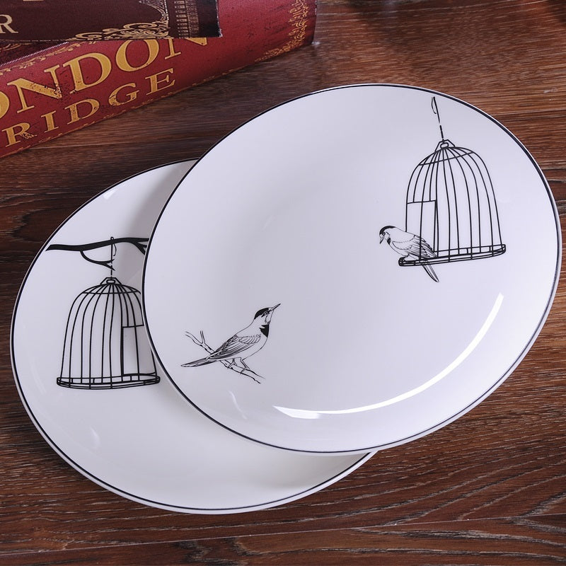Bone China Dish Deep Plate Shallow Creative European Style
