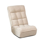 Japanese Style Reclining Chair Lazy Sofa Tatami Balcony Leisure Adjustable Chair, White