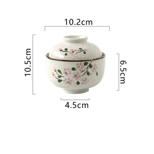 Japanese-style Pot-stewed Bowl With Ceramic Hand-painted Lid