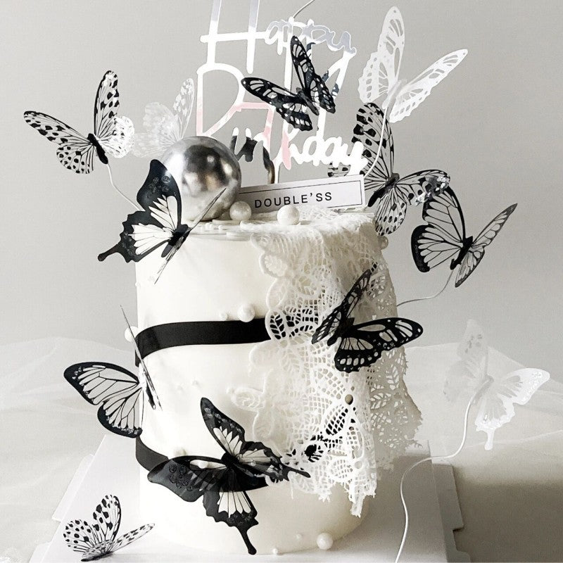 Papillon Plug-in de gâteau d'anniversaire Belle décoration de gâteau pour la fête des mères Plug-in