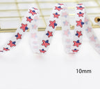 Stars And Stripes Ribbon Dovetail Bowknot Hair Ring Double Stitching Dovetail Ribbon