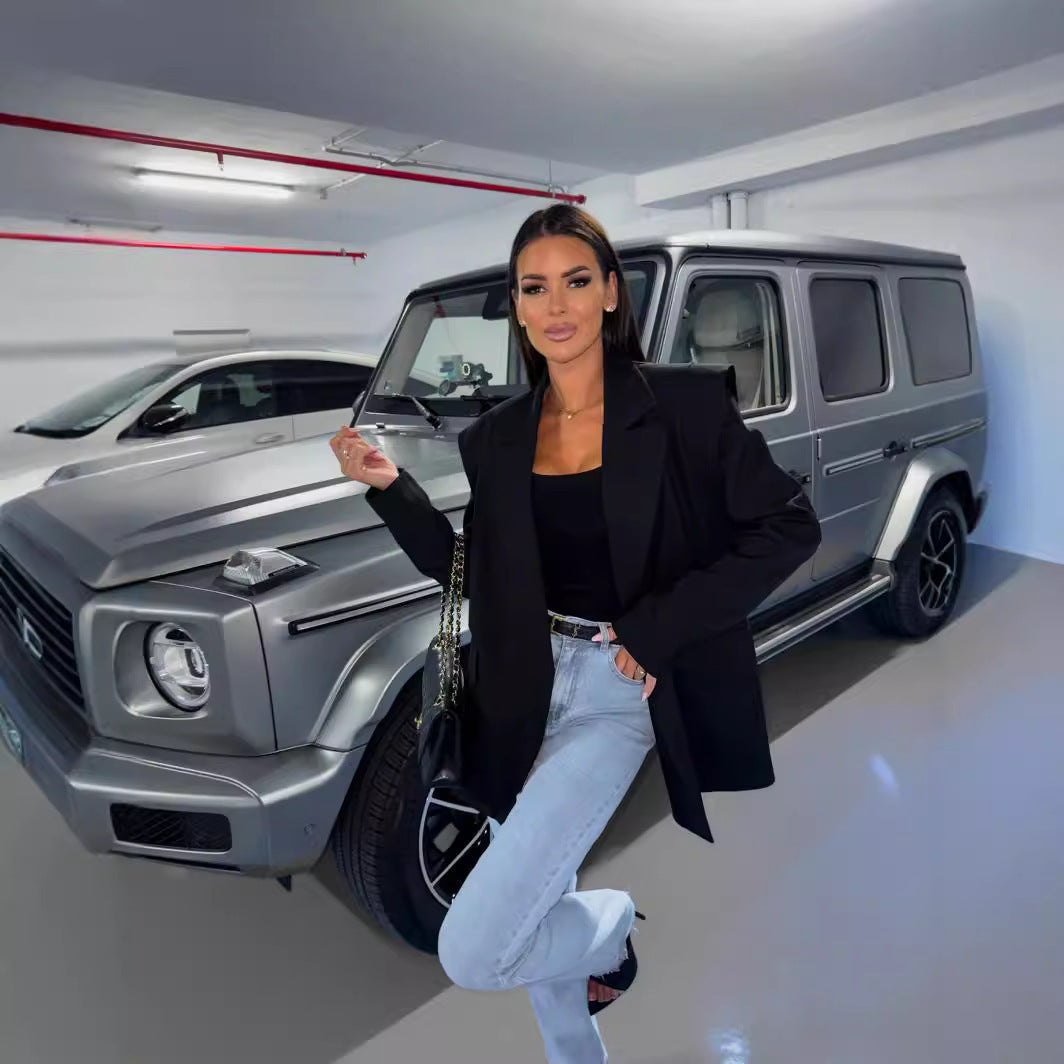 Solid Color Fashion Casual Small Suit Coat For Women