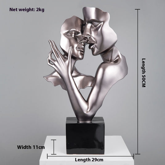Heart-to-heart Statue Abstract Sculpture Big Decorations Simple