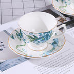 Green Phoenix Afternoon Tea Bone China Coffee Cup European Luxury