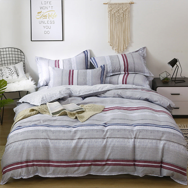 Simple Pure Cotton Brushed Four-piece Set