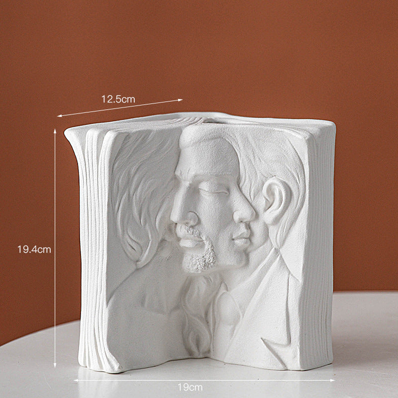 Ceramic Book Stand Creative Home Desktop Storage Office Decoration