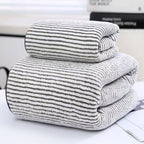 Thick Bamboo Charcoal Fiber Coral Fleece Towels Suit