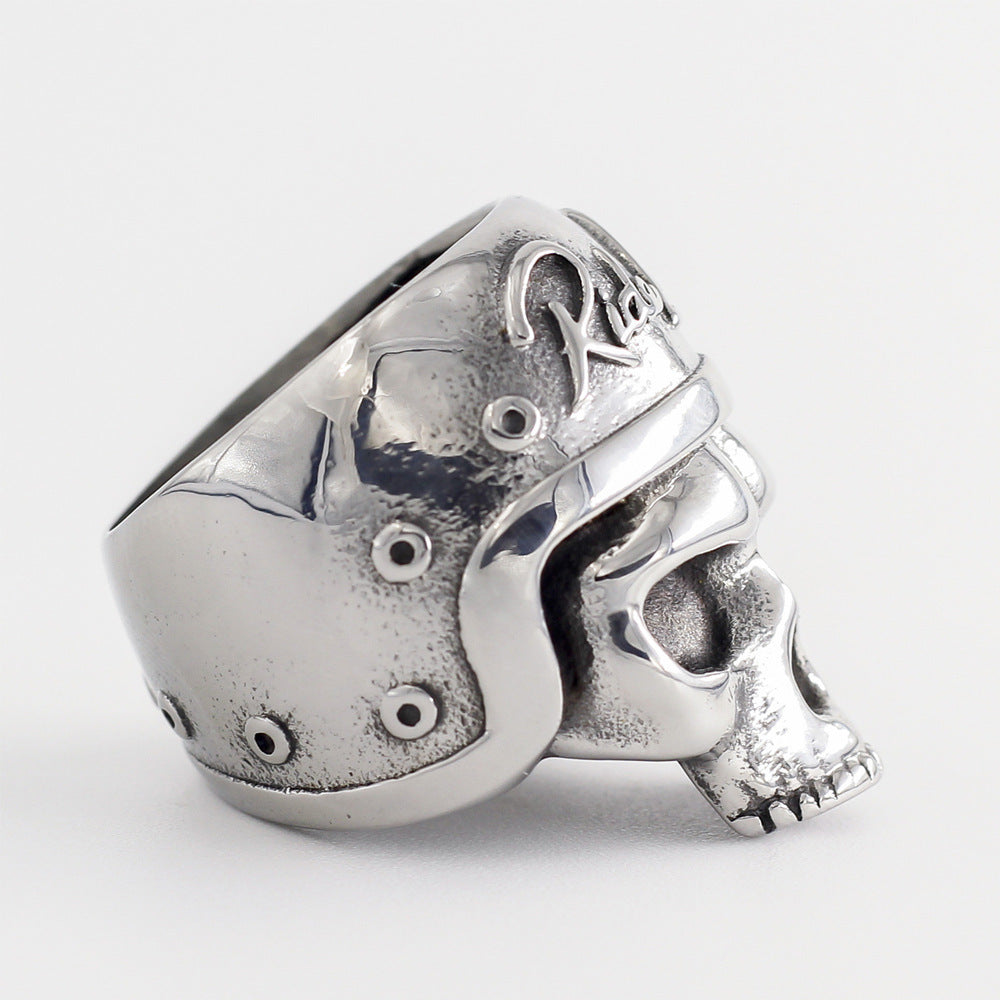 316L Stainless Steel Ride Life Skull Men's Punk Ring
