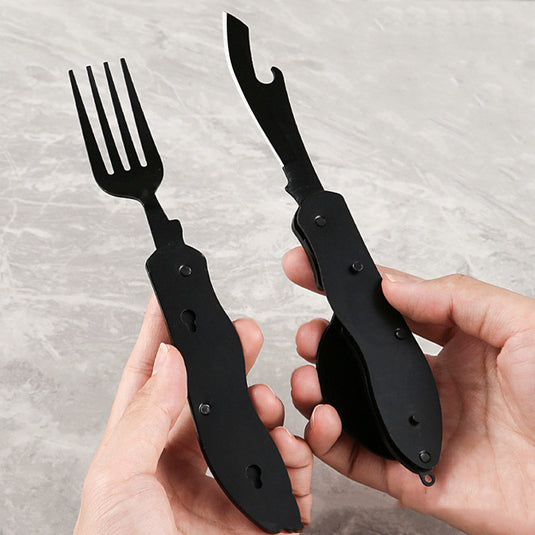 Udendørs sammenfoldelig spisekniv og gaffel