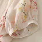 Real Shot Summer New Artistic Vintage Cotton And Linen Tops