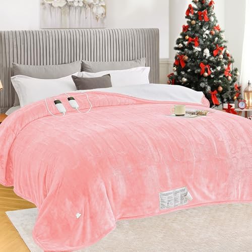 greenoak Heated Blanket Electric Throw 50"X60", Heating Blanket with 10 Heat Levels 1/2/4/6/8 Hours Auto-Off Overheat Protection, Flannel Sherpa Soft Warm Heater Blanket, ETL Certified Misty Grey - Grand Goldman