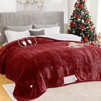 greenoak Heated Blanket Electric Throw 50"X60", Heating Blanket with 10 Heat Levels 1/2/4/6/8 Hours Auto-Off Overheat Protection, Flannel Sherpa Soft Warm Heater Blanket, ETL Certified Misty Grey - Grand Goldman