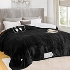 greenoak Heated Blanket Electric Throw 50"X60", Heating Blanket with 10 Heat Levels 1/2/4/6/8 Hours Auto-Off Overheat Protection, Flannel Sherpa Soft Warm Heater Blanket, ETL Certified Misty Grey - Grand Goldman