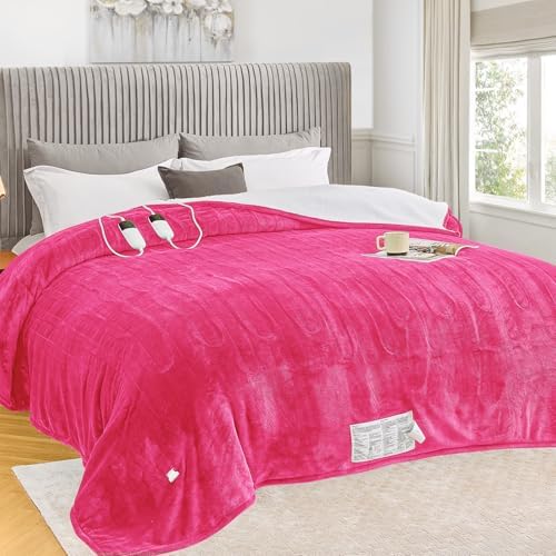 greenoak Heated Blanket Electric Throw 50"X60", Heating Blanket with 10 Heat Levels 1/2/4/6/8 Hours Auto-Off Overheat Protection, Flannel Sherpa Soft Warm Heater Blanket, ETL Certified Misty Grey - Grand Goldman