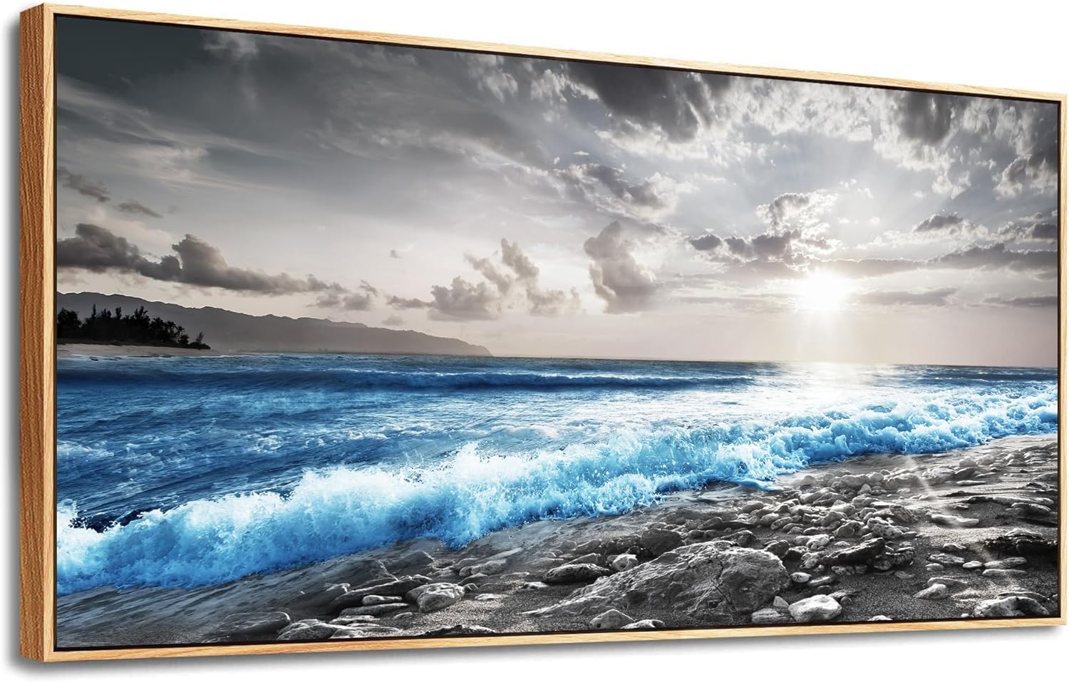 hyidecorart Wood Framed Wall Art For Living Room Large Canvas Wall Decor For Office Modern Bedroom Home Decoration Fog Forest Landscape Abstract Wall Paintings Stretched and Framed Pictures Artwork - Grand Goldman