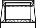 ikalido Metal Bunk Bed, Twin Over Full Size Beds with Sturdy Guard Rail & Removable Ladder, Space-Saving/Noise-Free/Matte Black - Grand Goldman