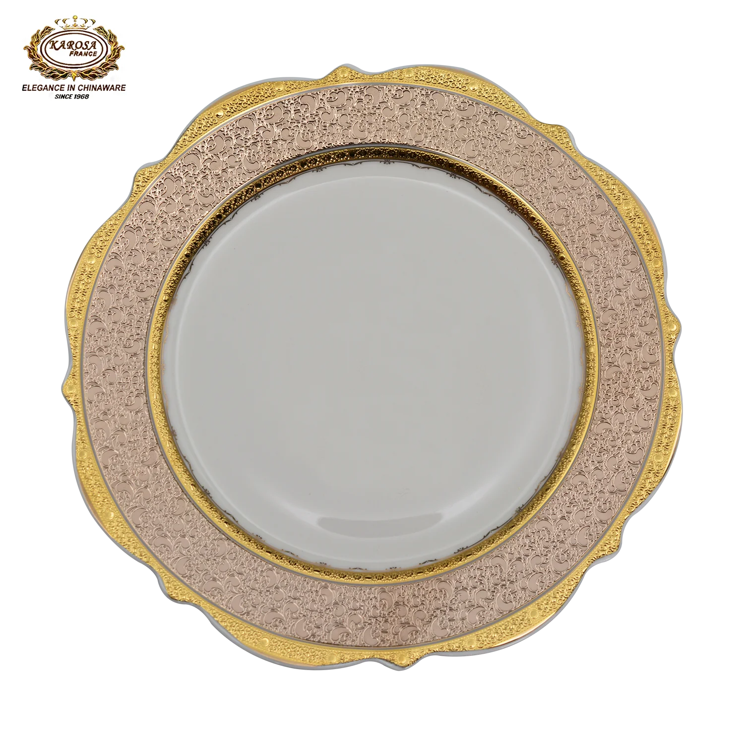 karosa royal style golden luxury 98 pcs dinner sets bone china dinner set dinnerware sets - Grand Goldman