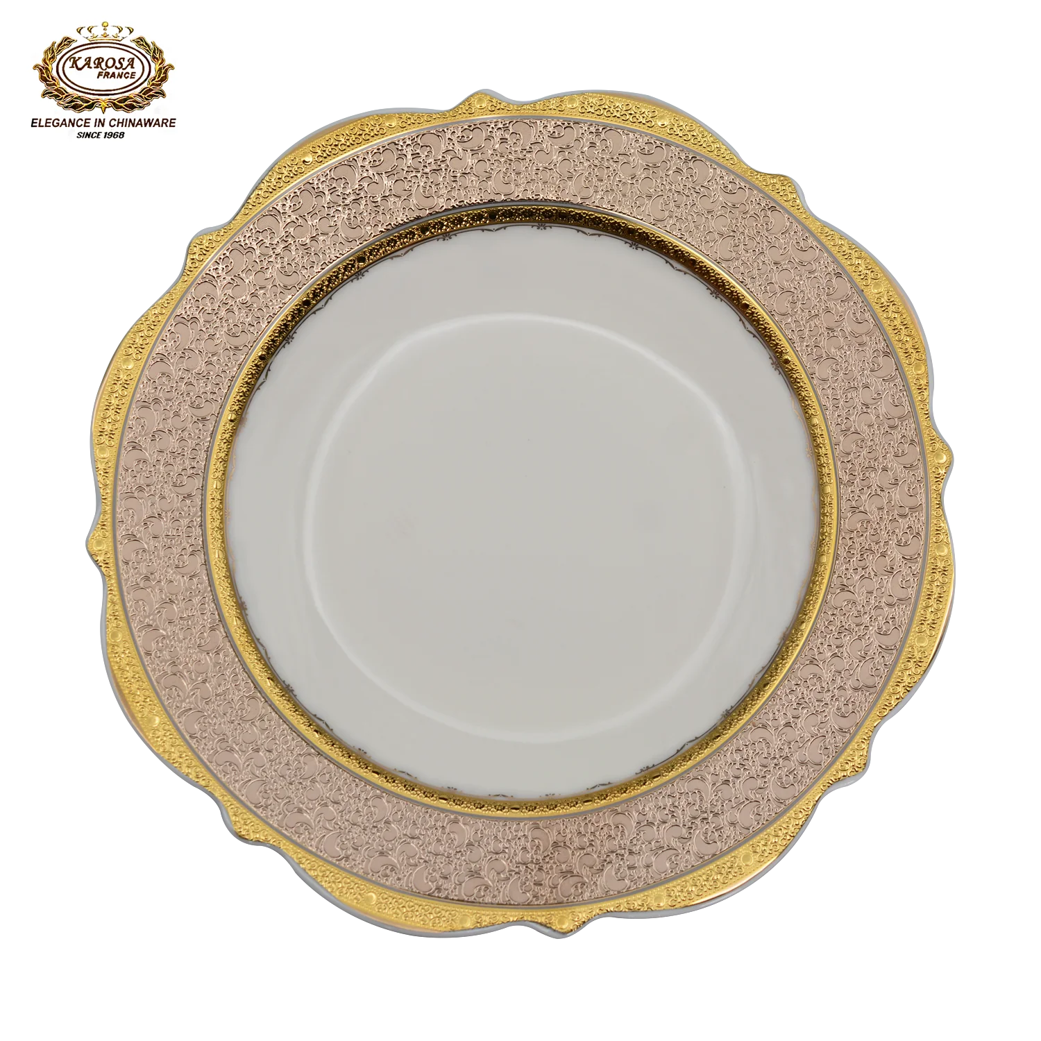 karosa royal style golden luxury 98 pcs dinner sets bone china dinner set dinnerware sets - Grand Goldman