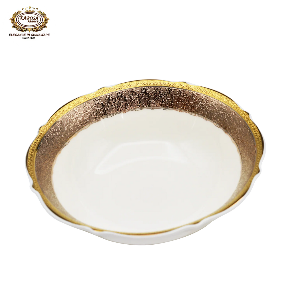 karosa royal style golden luxury 98 pcs dinner sets bone china dinner set dinnerware sets - Grand Goldman