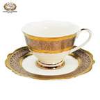 karosa royal style golden luxury 98 pcs dinner sets bone china dinner set dinnerware sets - Grand Goldman