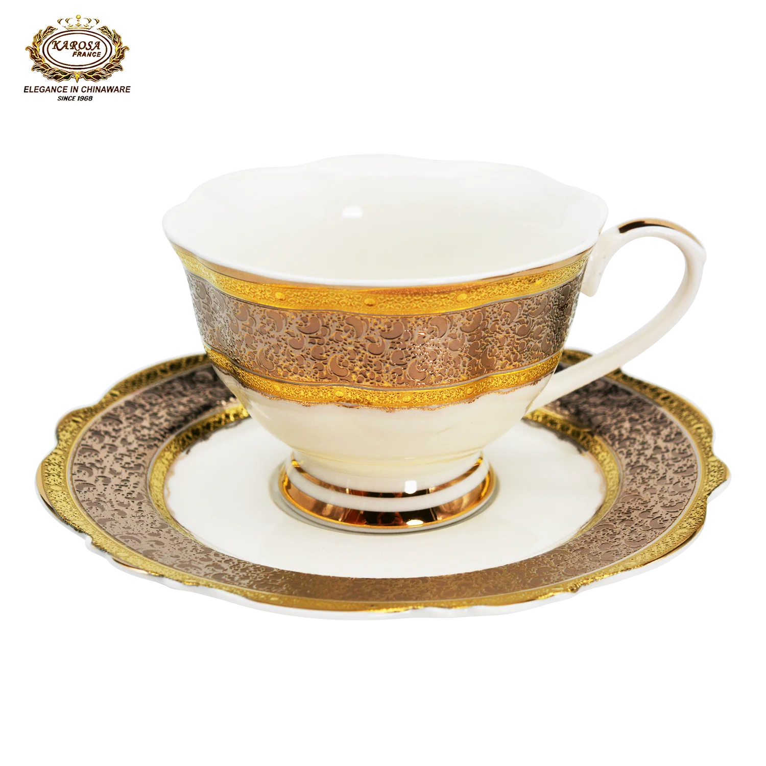 karosa royal style golden luxury 98 pcs dinner sets bone china dinner set dinnerware sets - Grand Goldman