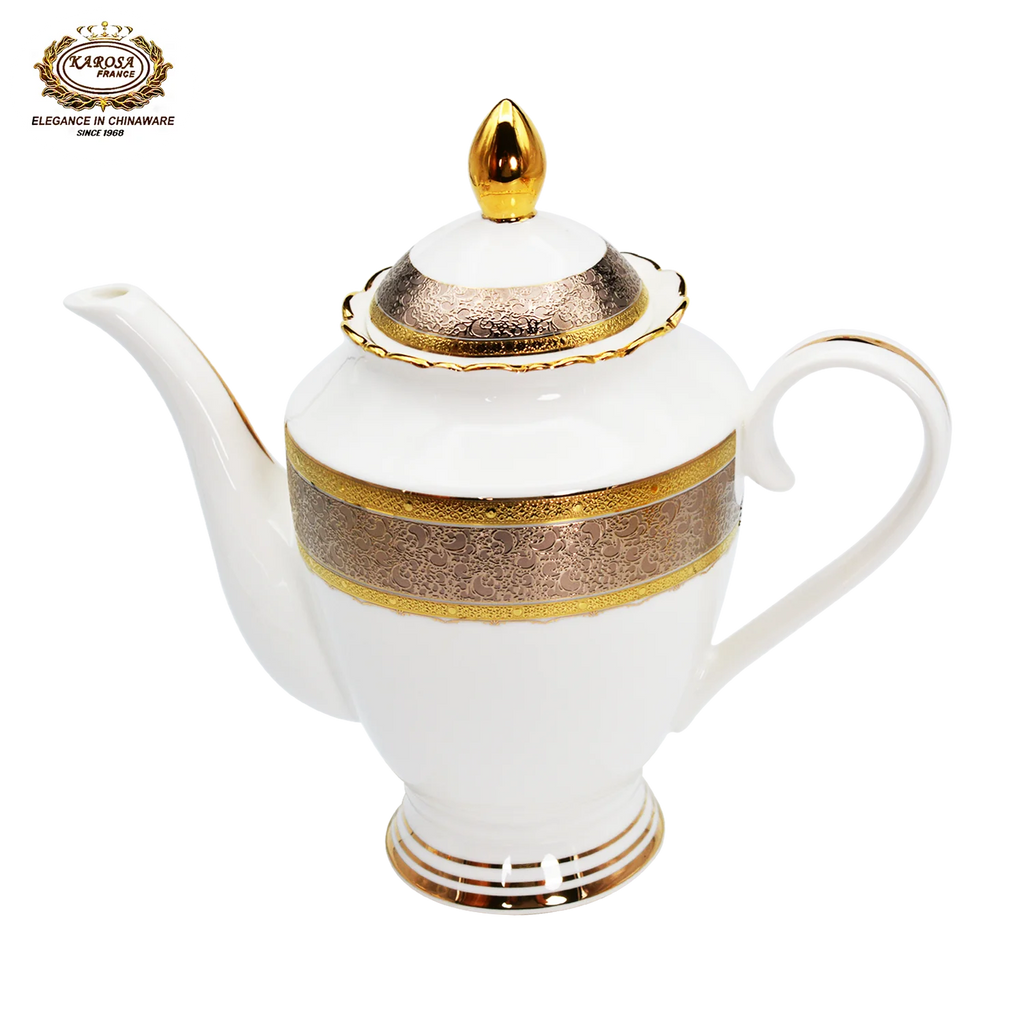 karosa royal style golden luxury 98 pcs dinner sets bone china dinner set dinnerware sets - Grand Goldman