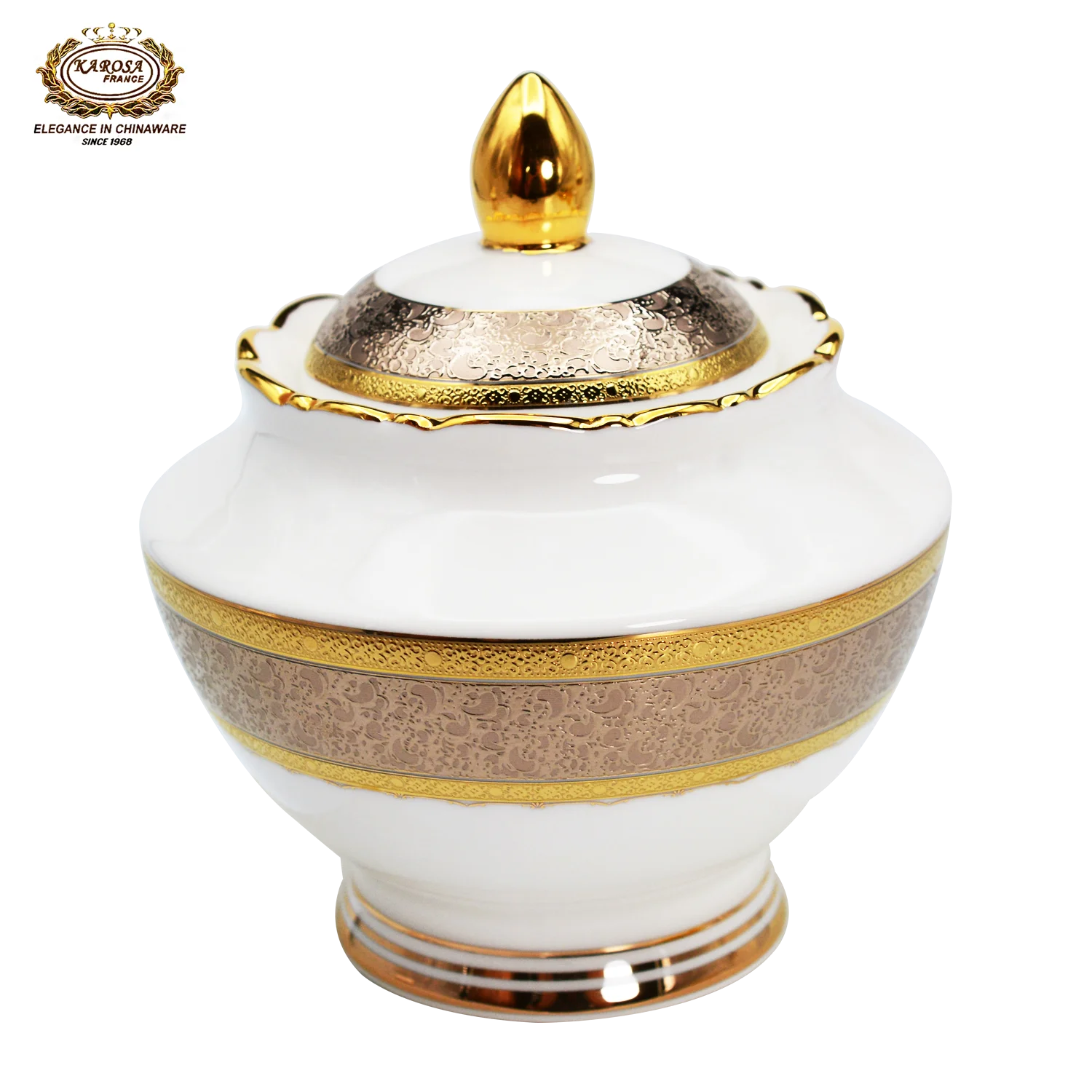 karosa royal style golden luxury 98 pcs dinner sets bone china dinner set dinnerware sets - Grand Goldman