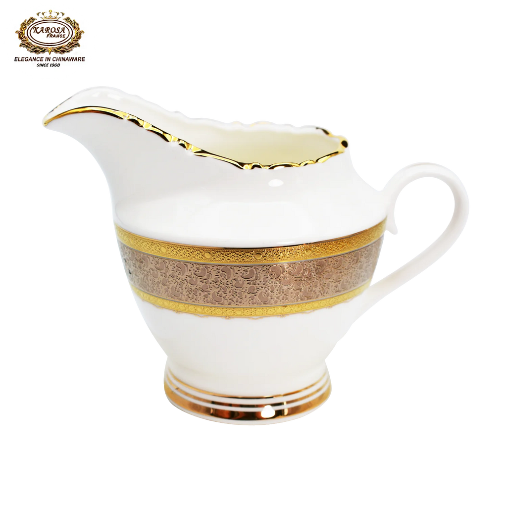 karosa royal style golden luxury 98 pcs dinner sets bone china dinner set dinnerware sets - Grand Goldman