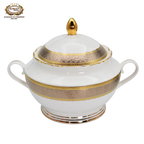 karosa royal style golden luxury 98 pcs dinner sets bone china dinner set dinnerware sets - Grand Goldman