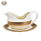 karosa royal style golden luxury 98 pcs dinner sets bone china dinner set dinnerware sets - Grand Goldman