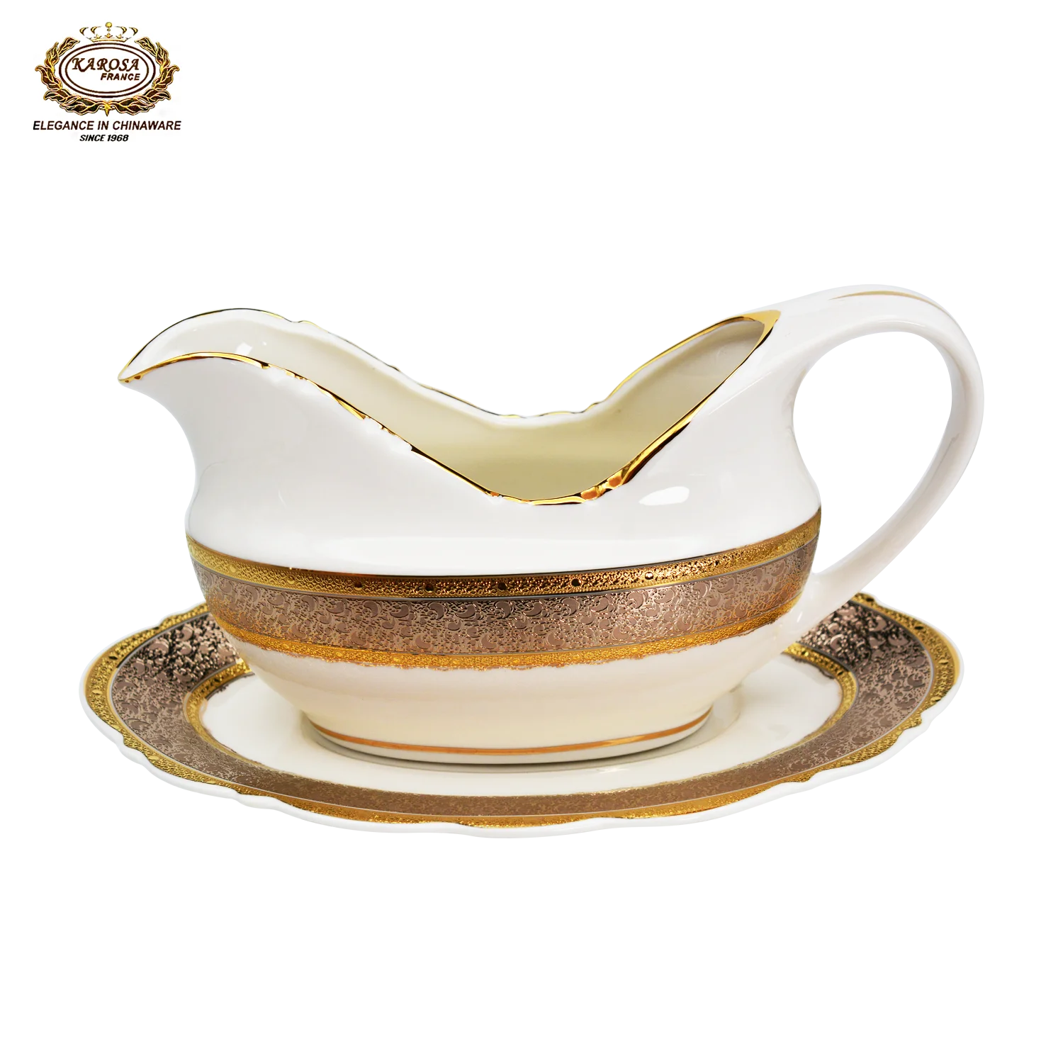 karosa royal style golden luxury 98 pcs dinner sets bone china dinner set dinnerware sets - Grand Goldman
