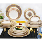 karosa royal style golden luxury 98 pcs dinner sets bone china dinner set dinnerware sets - Grand Goldman